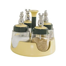 Suntek Magideal 4 Baharat Kavanozlu Döner Baharatlık Düzenleyici Yeşil