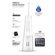 Ipx7 Ağız Duşu 320ml 5 Başlık 4 Mod 20-140 Psı Şarjlı Diş Temizleme Oral Irrigator Siyah