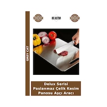 Delux Serisi Paslanmaz Çelik Kesim Panosu Aşçı Aracı Çok Renkli