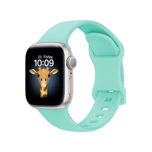 Kilifone - Apple Uyumlu  Watch 10 42mm - Kordon Silikon Kordon Strap Kayış Krd-131 - Açık Yeşil