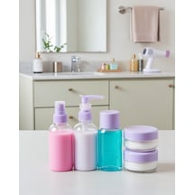 5 Parça Şeffaf Seyahat Kozmetik Seti 30 Ml Uczzz5liseyahatşişesimor-4 Diğer