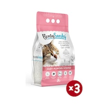 Benty Sandy Bebek Pudra Kokulu İnce Topaklaşan Bentonit Kedi Kumu 3 x 5 L