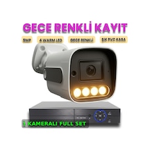 5 Megapiksel Gece Renkli Gösteren 1 Kameralı Güvenlik Kamerası Seti