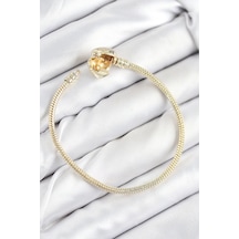 Mey İthalat Pirinç Charm Zirkon Taşlı Kalp Model Gold Renk Kadın Bileklik - Özel Seri Meyeb68a85823fbc436210c0c816c Altın