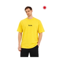 Unisex Oversize Sarı Think Baskılı Tişört %100 Pamuk Minimal Yazı Salaş Günlük Kadın Erkek T-shirt Sarı Unisex Oversize Sarı Think Baskılı Tişört %100 Pamuk Minimal Yazı Salaş Günlük Kadın Erkek T-shirt Sarı