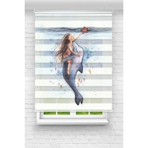 Perdecizade Enxboy Balina Dijital Baskılı Zebra Perde-cocuk Odası-stor Perde Pz-2588 Renkli