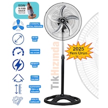 Hi-Link Vantilatör 5 Metal Kanatlı Soğutucu Pervane 80w SİYAH