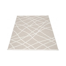 Modern Krem Geometrik Desenli Bej Sisal Halı Dokuma Salon Ve Mutfak Halısı Çok Renkli