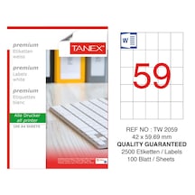 Tanex Tw-2059 Laser Etiket 100'lü Paket