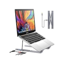 8in1 Usb-c Laptop Taşınabilir Folding Notebook Stand, Entegre Çoklu Port Hub, Hdmı 4k, Usb 3.0, Pd 1