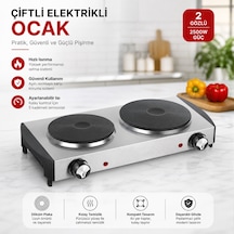 İki Gözlü Elektrikli Ocak Paslanmaz Çelik Gövde