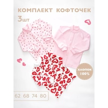 Solnysko 3'lü Düğmeli Yenidoğan Body Takımı 256182013 Kırmızı