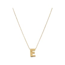Altın Nesil - 14 Ayar E Harfli Hayalet Zincirli Altın Kolye