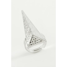 Piramit - 284 - Metal Yüzük - Nazblsmm - Gümüş Rengi