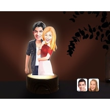 Kişiye Özel Sevgililer Karikatürlü Dekoratif 3D Biblo Led Işıklı (481495603)