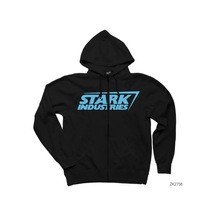 Stark Industries Siyah Fermuarlı Kapşonlu Sweatshirt Siyah