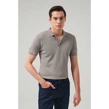 D's Damat Ds Damat Slim Fit Gri Düz Örgü T-Shirt 0Hf069421001M Gri
