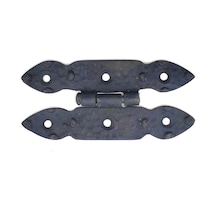 Antika Tarz Dekoratif Pirinç Düğmeli Menteşe - 117x57 Mm, Oksit 11147012