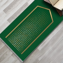 Evaşk Namazlık Dokuma Halı Kaymaz Muslumana Seccade 66x113 YEŞİL EVAŞK601C66