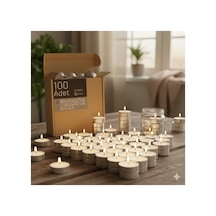 Tealight Beyaz Mum 100 Adet Kokusuz Mum 100'lü Beyaz