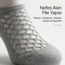 Kadın Fileli Babet Çorap 5 Li Set Nefes Alan, Görünmez, Esnek Ve İnce Yazlık Çorap Çok Renkli