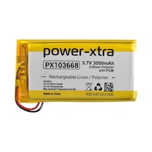 Power-xtra Px103668 - 3.7v 3000 Mah Li-polymer Pil - Devreli - 3.0a