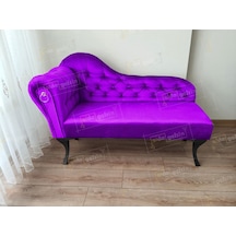 Dekoratif Bihter Koltuk Josefin Puf 120 Cm Siyah Ayak Lila