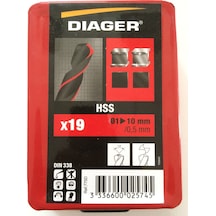 Diager 19 Parça Çelik Matkap Uç Seti Ahşap Metal Delici Uç Seti