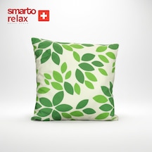 Smarto Relax Içi Dolgulu Kırlent 45x45 Cm Kare Salon & Berjer Kırlenti - Smr-kır-028 Beyaz - Yeşil
