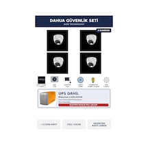 Dahua 4 Kameralı 5mp Ups'li Güvenlik Kamera Seti 5mp Full Color Sesli Dome İç Mekan 1tb