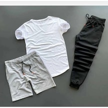 Adrift Unisex Siyah Beyaz Gri 3'lü Kombin Takım Tişört-şort-eşofman Altı Kombintakım Siyah Adrift Unisex Siyah Beyaz Gri 3'lü Kombin Takım Tişört-şort-eşofman Altı Kombintakım Siyah