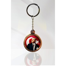 Mustafa Kemal Atatürk Ahşap Anahtarlık Tek Ebat N11.12604
