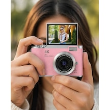 48 Mp Vlog Kamera 1080p Video Flip Screen Uzun Pil Ömrü Selfie Kamera - Bayi Depom