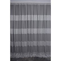 Kdk 1260 Desen Gri Renk Tek Kanat Hazır Dikilmiş Pileli Fon Perde 300 260 Cm Gri