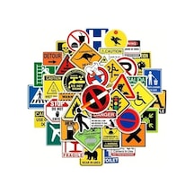 50 Adet Uyarı Levha Sticker Seti Abanoz