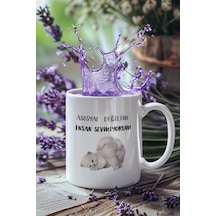 Asosyal Değilim İnsan Sevmiyorum-2-kedi Baskılı Hediyelik Eğlenceli Sevimli Beyaz Kupa Bardak