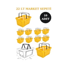 10 adet 22Litre Market ve Alışveriş Sepeti, Saplı Market Sepeti S