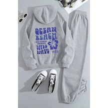 Uyguntarz Ocean Beach Baskılı Eşofman Takımı Gri