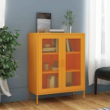 Tr Hardal Sarısı Çelik Dolap, 80 X 35 X 101,5 Cm, Sağlam Metal, Ayarlanabilir Raflar, Ev Ofisi Ve Endüstriyel Mobil Genel