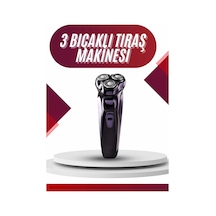 3 Bıçaklı Döner Başlıklı Sakal Sıfır Alma Tıraş Makinesi Profesyonel Paslanmaz Çelik Mh-hs8981-0314
