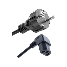 Koodmax 50 Adet C13 Power Kablo - Elektrik Güç Kablosu 90 Derece Dirsek L Tip - Dik Açılı - 1.8 Mt
