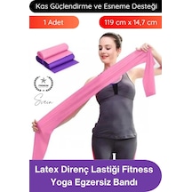 Pilatesbandı Pilates Bandı Latex Direnç Lastiği Fitness Yoga Egzersiz Esneme Kas Güçlendirme Spor B Çok Renkli