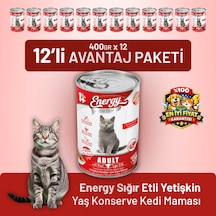 Energy Sığır Etli Yetişkin Yaş Kedi Maması 12 x 400 G