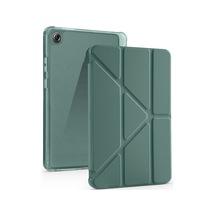 Lexroo Lenovo Tab One 8.7 Tb-305fu Tri Folding Kalem Bölmeli Standlı Silikon Kılıf - Koyu Yeşil