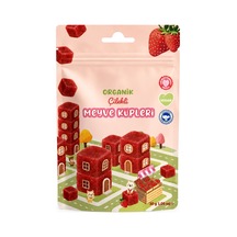Natural Organik Çilekli Meyve Küpleri 30gr