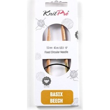 Knitpro Sabit Yuvarlak Örgü Şişleri Basix Kayın Ağacı 40cm 5.00mm 35310
