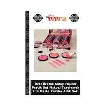 Özel Üretim Kolay Taşınır Pratik Set Makyaj Tazelemek 3'lü Matte Powder Allık Seti Çok Renkli