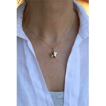 Yenigün Kuyumculuk 14 Ayar Altın 1.7 Cm Yıldız Kolye Ucu Tyc7a60703228157b0