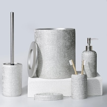 Selim Dekor Natural Banyo Seti Gümüş
