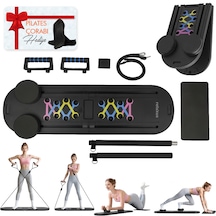 Çok Fonksiyonlu Pilates Fitness Tahtası Direnç Bant Ev Core Karın Kol Sırt Güçlendirme Egzersiz Siyah Renk Çorap Hediye